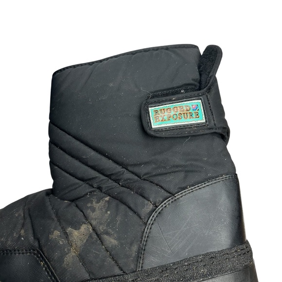 Rugged Exposure Black Snow Insulated Winter Boots Size 9 - Picture 7 of 9